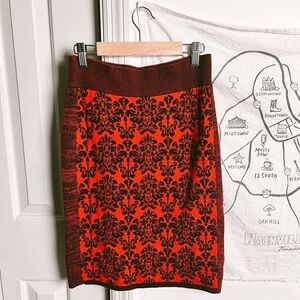 Moth Damask Jacquard Knit Skirt small